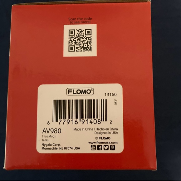 FLOMO Valentines Day Mug Set of Two Red with White Heart and Love Design - Picture 12 of 12